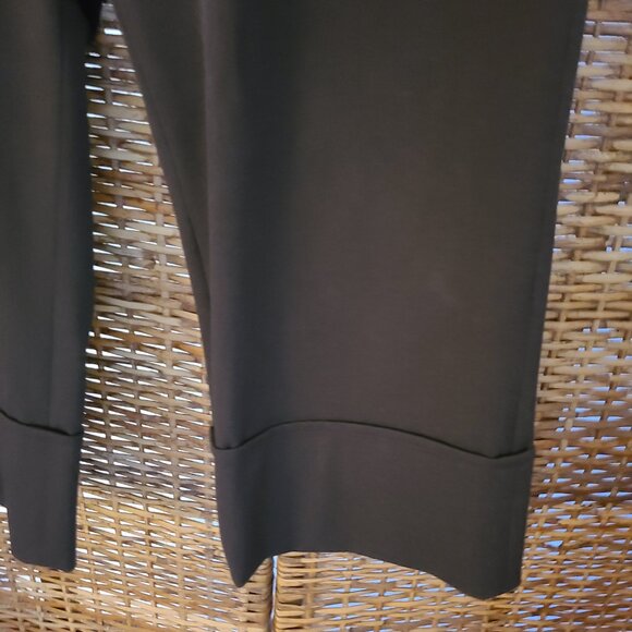 VTG Fabrizio Gianni Brown Crop Pant Stretch 12 Wide Leg & Cuffed Pockets - Picture 2 of 4